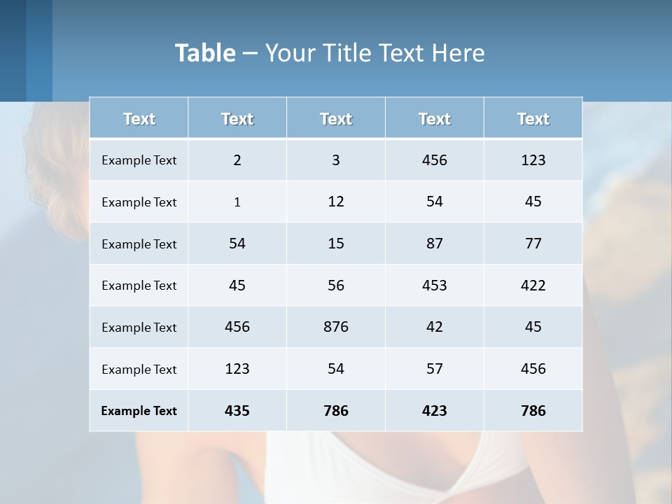 A Beautiful Woman In A White Bikini Posing For A Picture PowerPoint Template