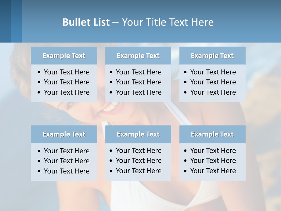 A Beautiful Woman In A White Bikini Posing For A Picture PowerPoint Template