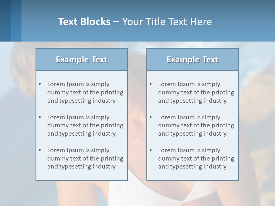 A Beautiful Woman In A White Bikini Posing For A Picture PowerPoint Template