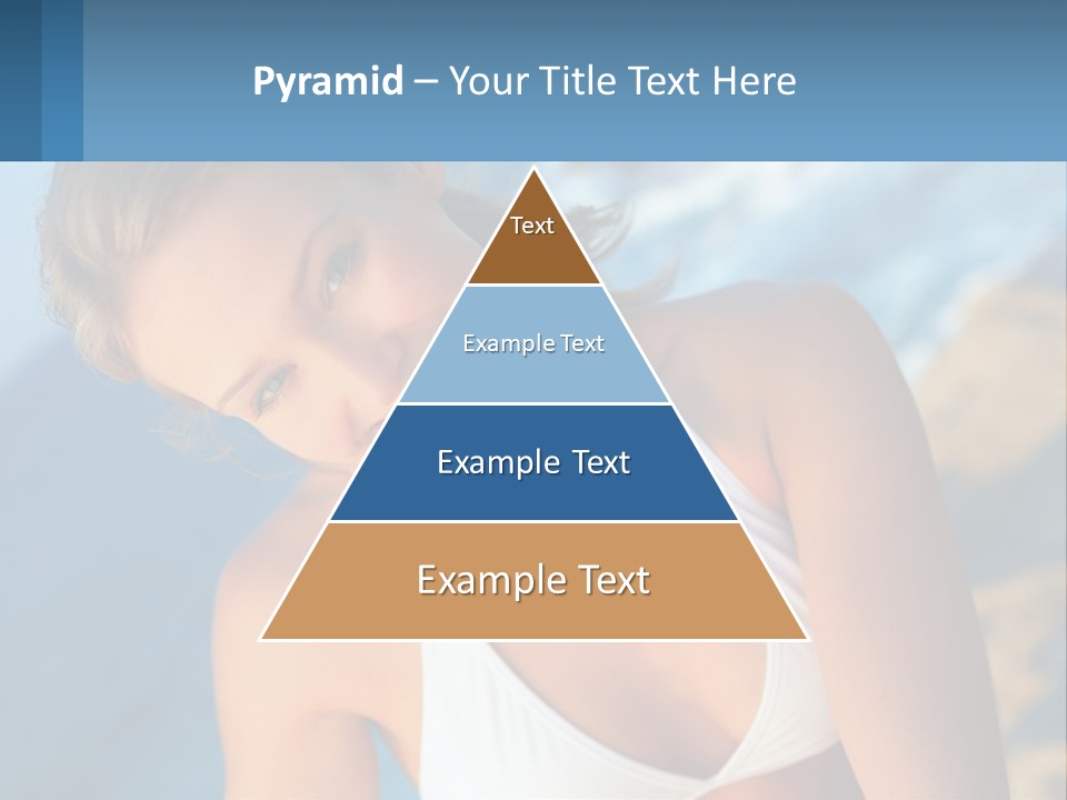 A Beautiful Woman In A White Bikini Posing For A Picture PowerPoint Template