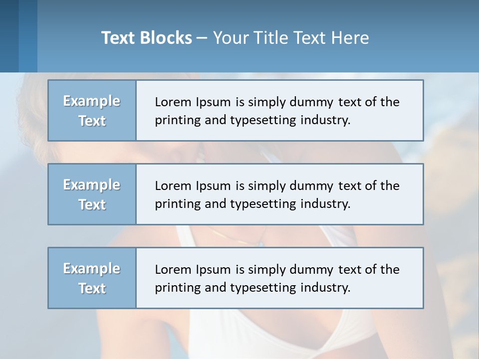 A Beautiful Woman In A White Bikini Posing For A Picture PowerPoint Template