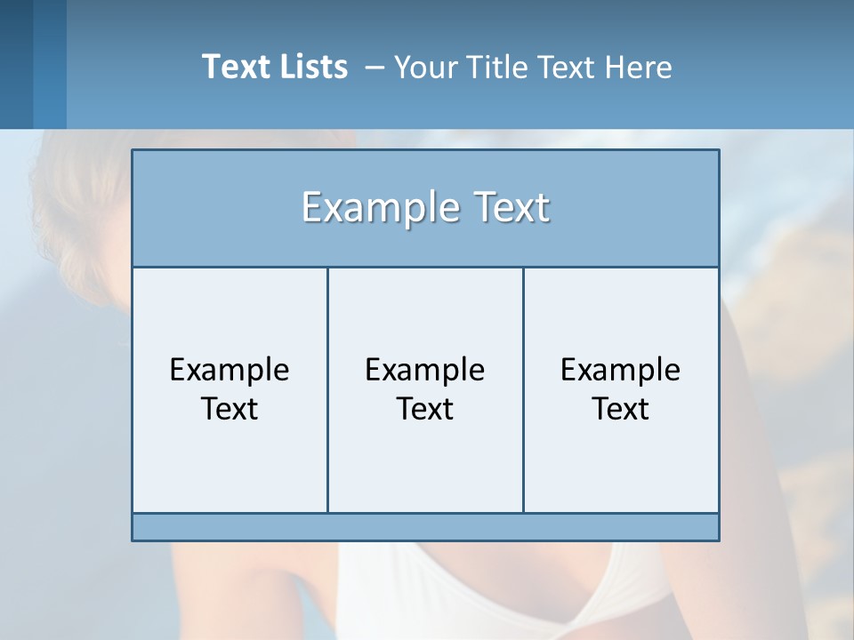 A Beautiful Woman In A White Bikini Posing For A Picture PowerPoint Template