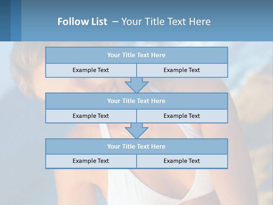 A Beautiful Woman In A White Bikini Posing For A Picture PowerPoint Template