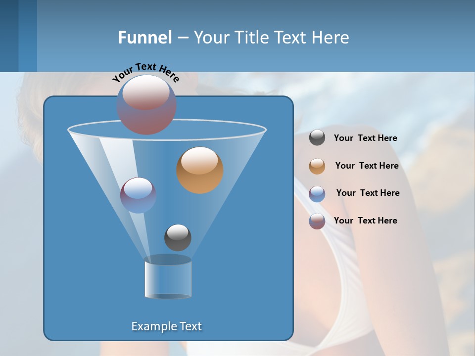 A Beautiful Woman In A White Bikini Posing For A Picture PowerPoint Template