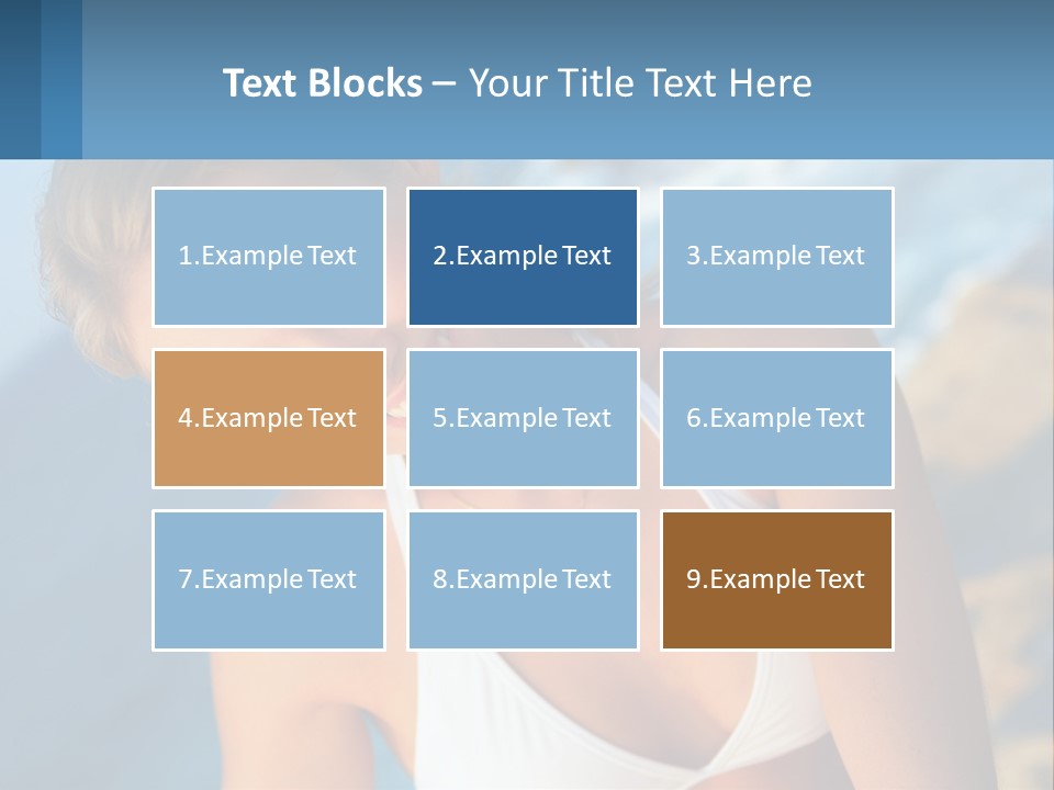 A Beautiful Woman In A White Bikini Posing For A Picture PowerPoint Template