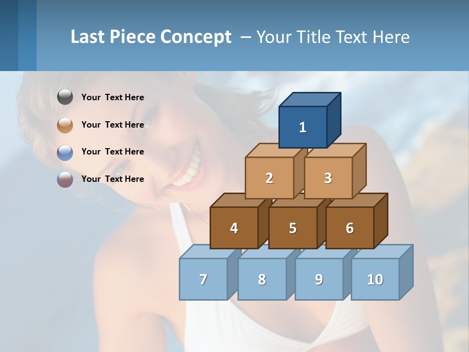 A Beautiful Woman In A White Bikini Posing For A Picture PowerPoint Template