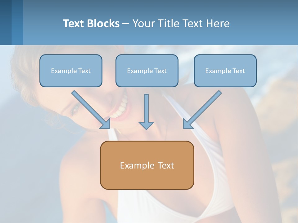 A Beautiful Woman In A White Bikini Posing For A Picture PowerPoint Template