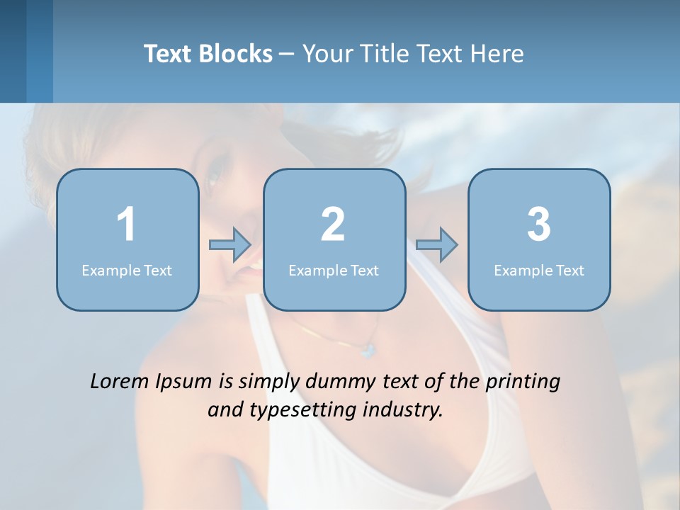 A Beautiful Woman In A White Bikini Posing For A Picture PowerPoint Template