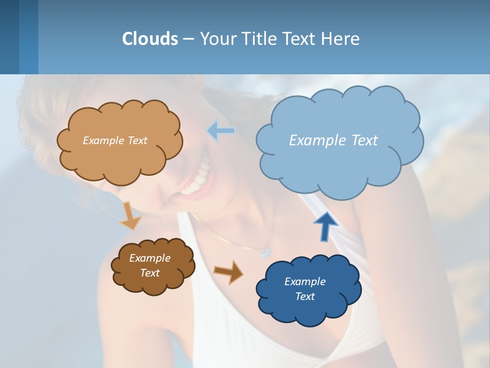 A Beautiful Woman In A White Bikini Posing For A Picture PowerPoint Template