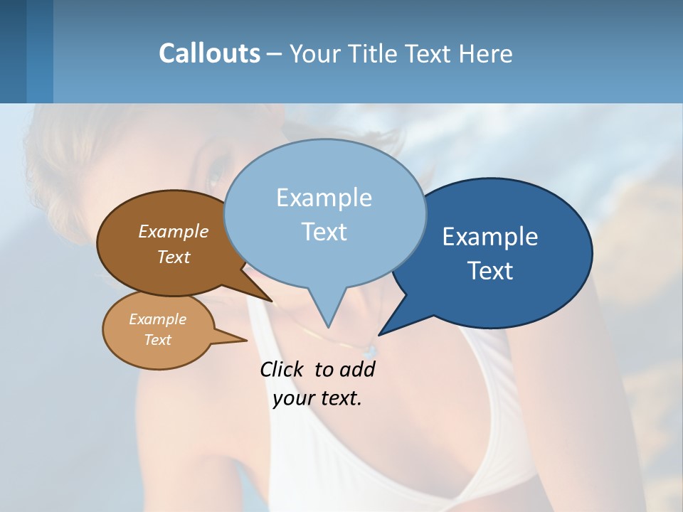 A Beautiful Woman In A White Bikini Posing For A Picture PowerPoint Template