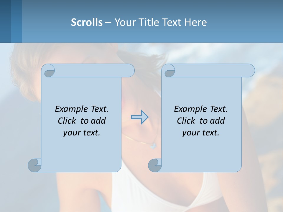 A Beautiful Woman In A White Bikini Posing For A Picture PowerPoint Template
