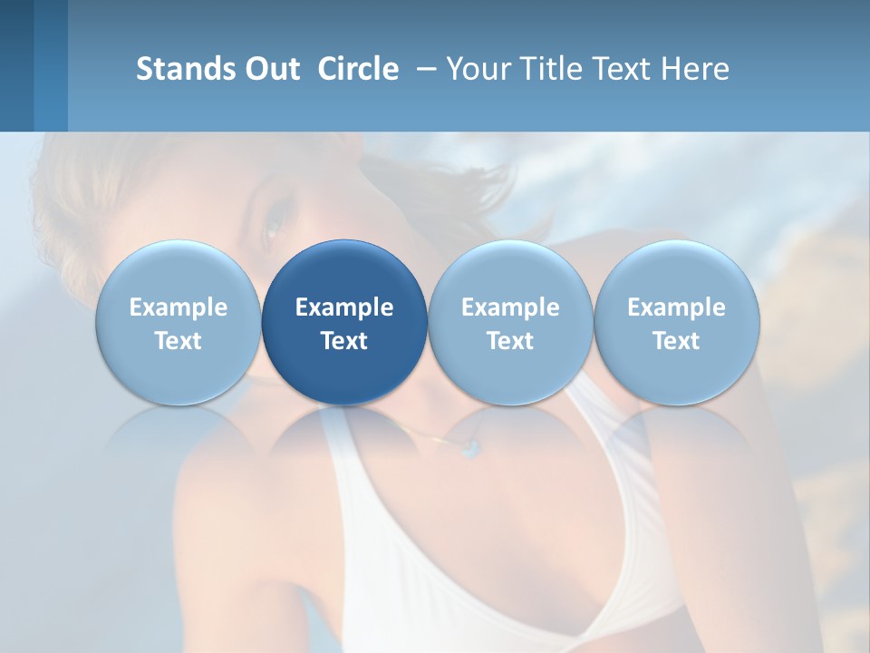 A Beautiful Woman In A White Bikini Posing For A Picture PowerPoint Template