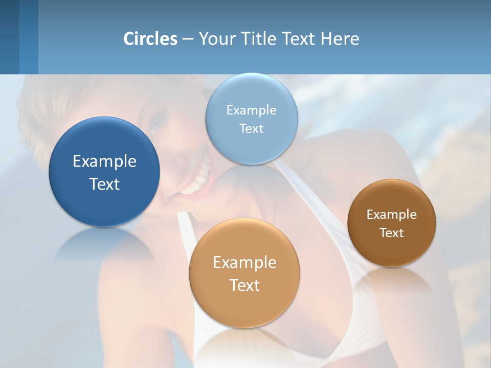 A Beautiful Woman In A White Bikini Posing For A Picture PowerPoint Template