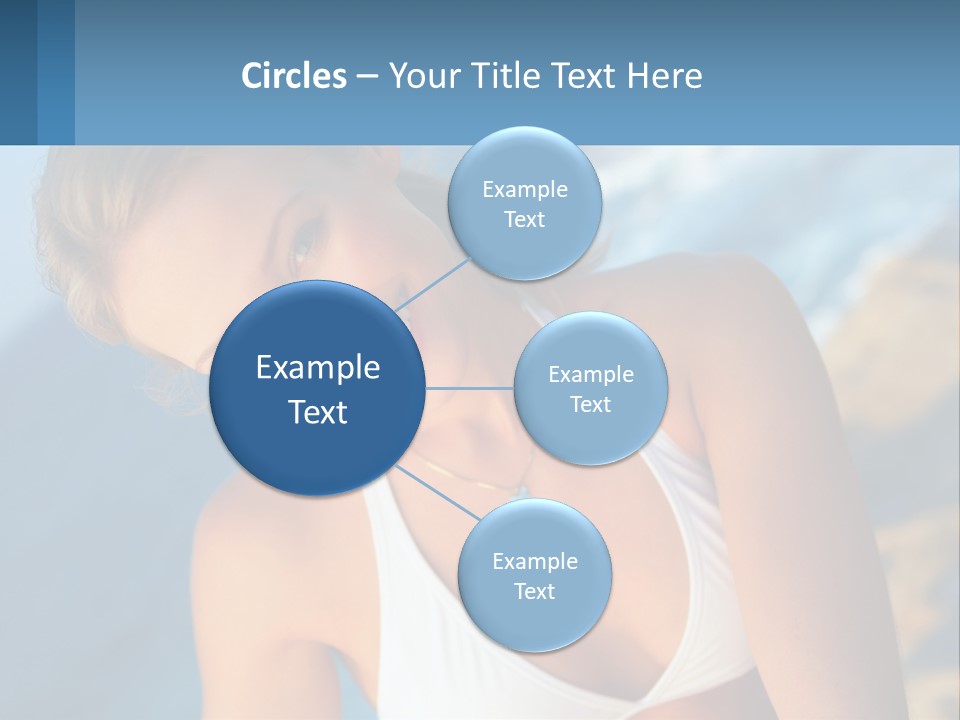 A Beautiful Woman In A White Bikini Posing For A Picture PowerPoint Template