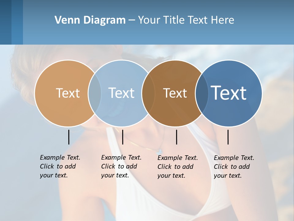 A Beautiful Woman In A White Bikini Posing For A Picture PowerPoint Template