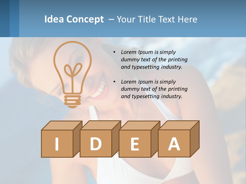 A Beautiful Woman In A White Bikini Posing For A Picture PowerPoint Template