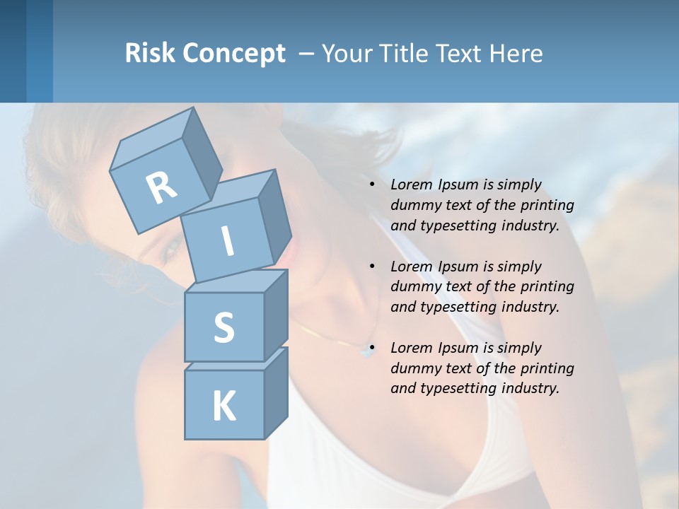 A Beautiful Woman In A White Bikini Posing For A Picture PowerPoint Template