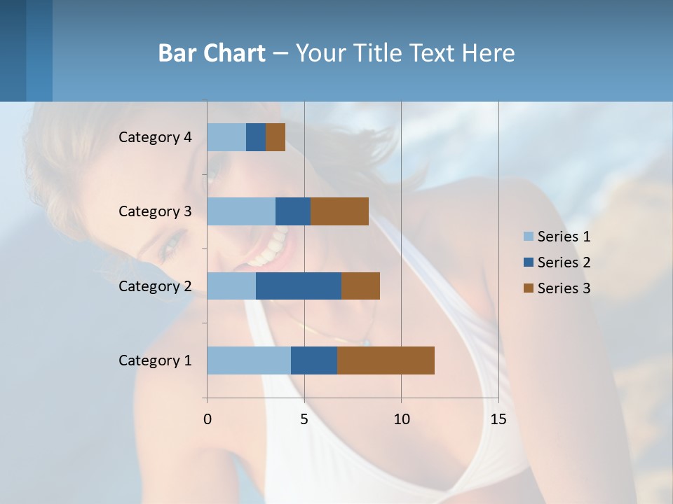 A Beautiful Woman In A White Bikini Posing For A Picture PowerPoint Template