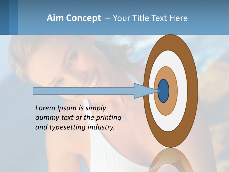 A Beautiful Woman In A White Bikini Posing For A Picture PowerPoint Template