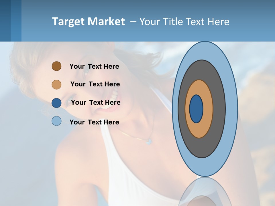 A Beautiful Woman In A White Bikini Posing For A Picture PowerPoint Template