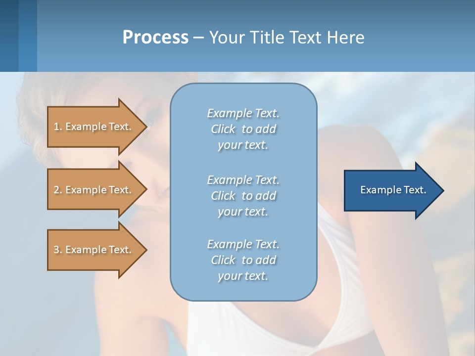 A Beautiful Woman In A White Bikini Posing For A Picture PowerPoint Template