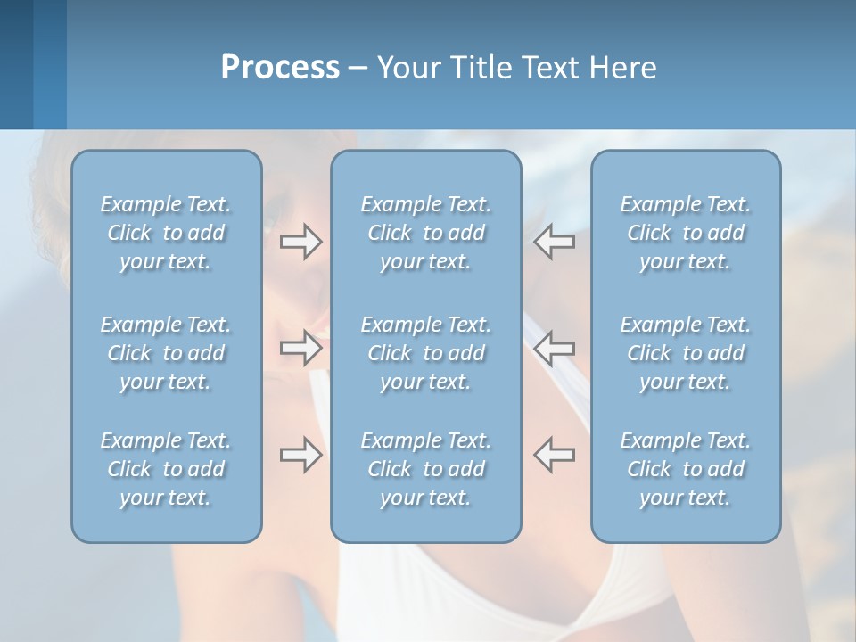 A Beautiful Woman In A White Bikini Posing For A Picture PowerPoint Template