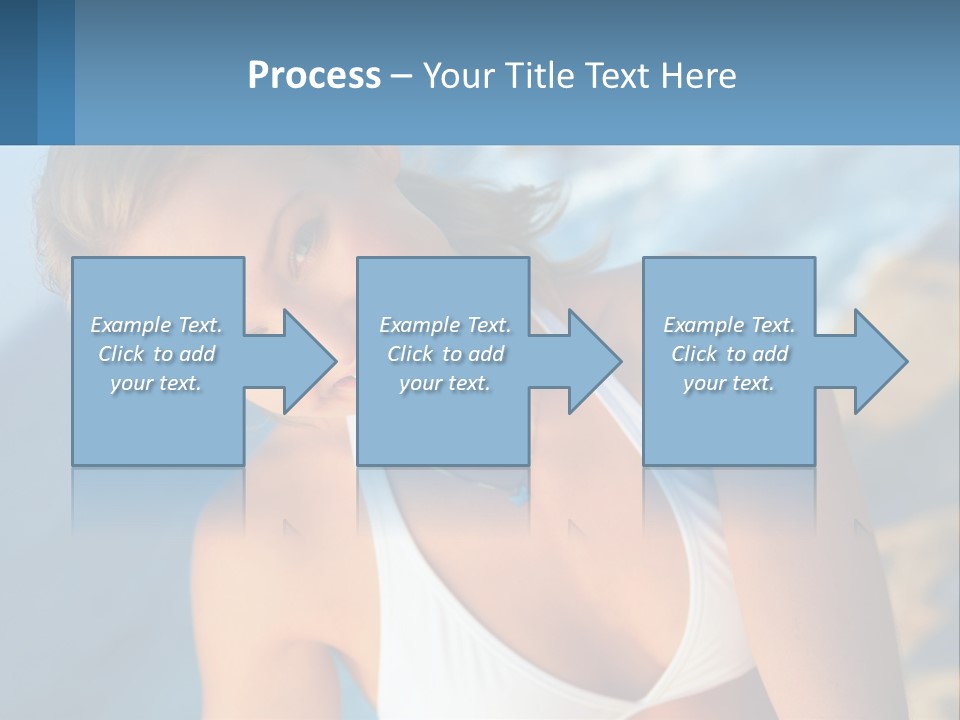 A Beautiful Woman In A White Bikini Posing For A Picture PowerPoint Template
