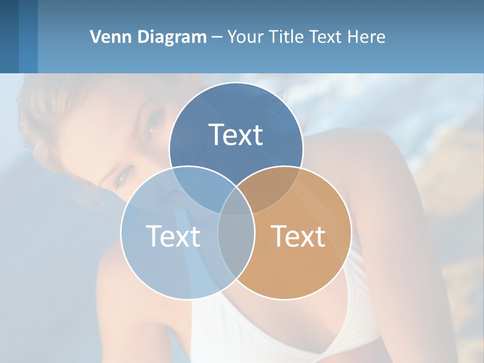 A Beautiful Woman In A White Bikini Posing For A Picture PowerPoint Template