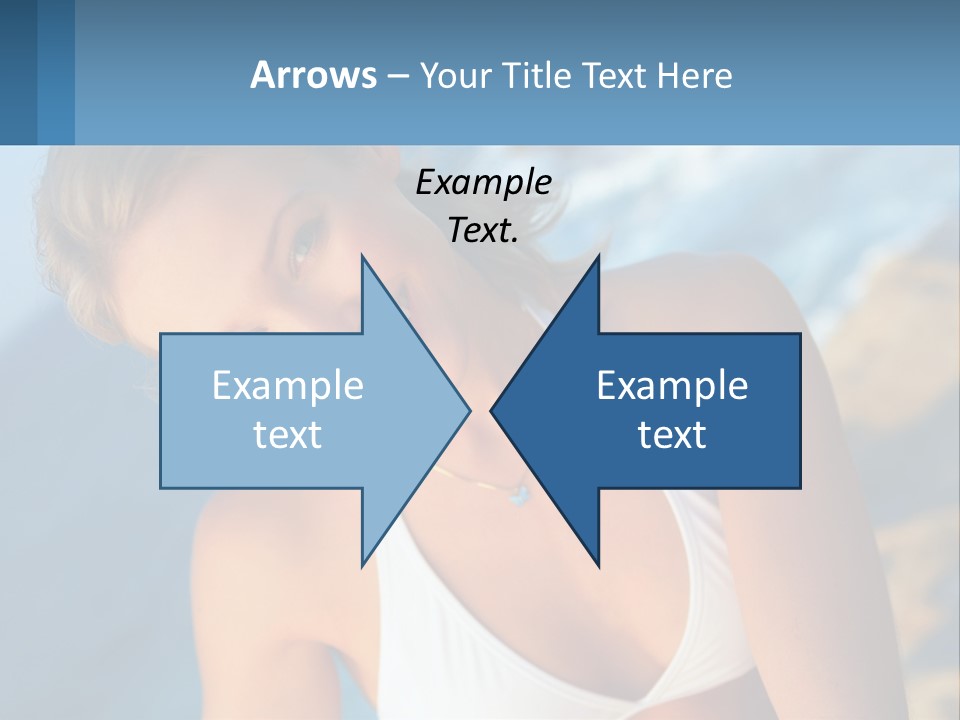 A Beautiful Woman In A White Bikini Posing For A Picture PowerPoint Template