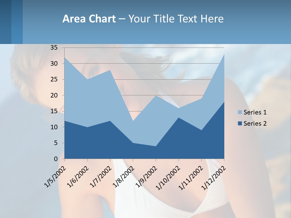 A Beautiful Woman In A White Bikini Posing For A Picture PowerPoint Template