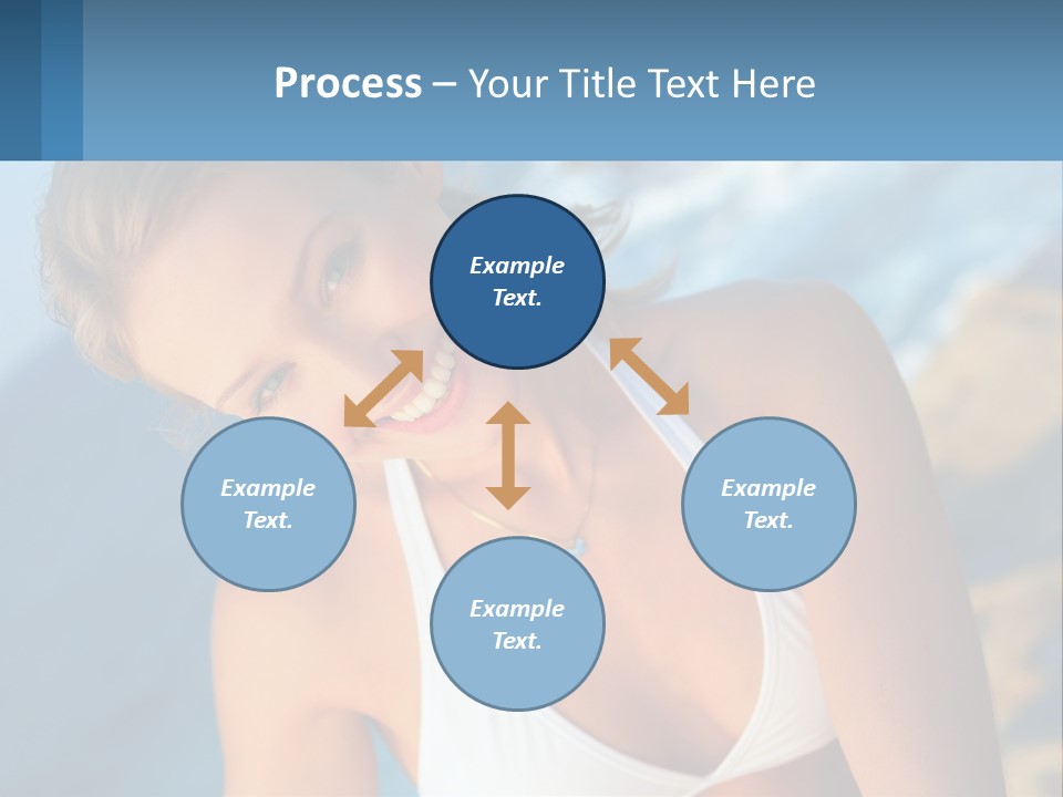 A Beautiful Woman In A White Bikini Posing For A Picture PowerPoint Template