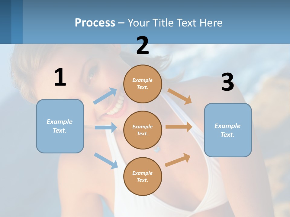 A Beautiful Woman In A White Bikini Posing For A Picture PowerPoint Template