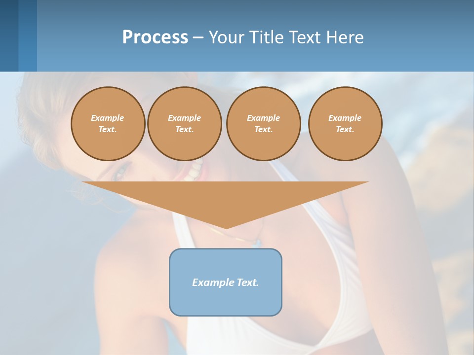 A Beautiful Woman In A White Bikini Posing For A Picture PowerPoint Template