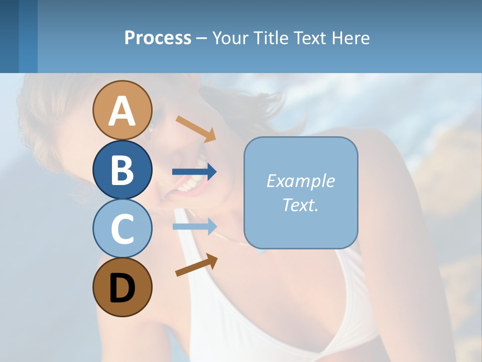 A Beautiful Woman In A White Bikini Posing For A Picture PowerPoint Template