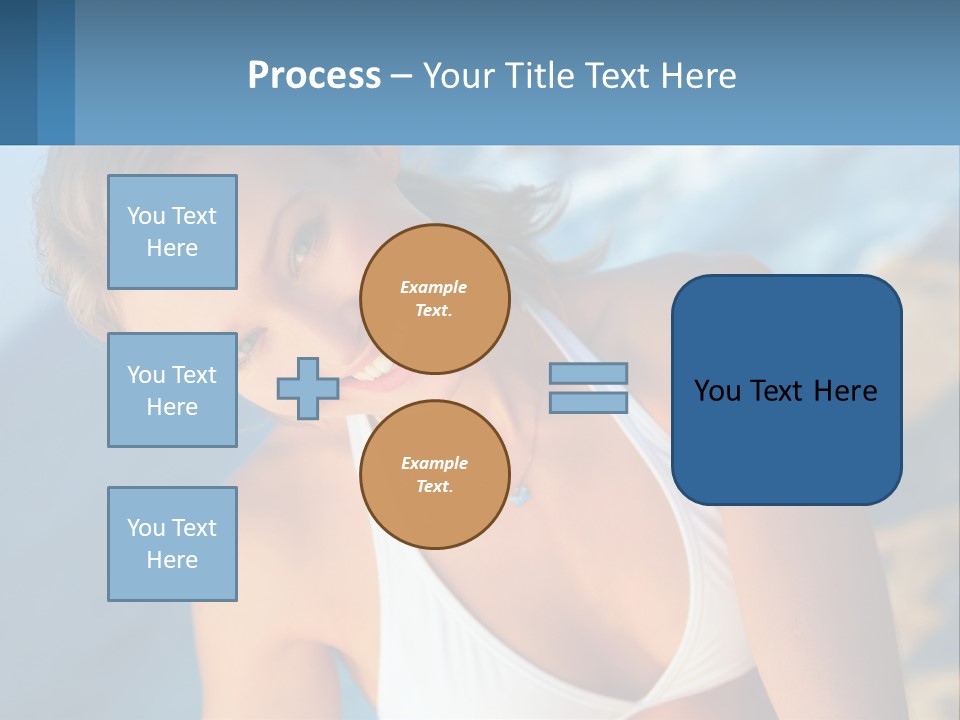 A Beautiful Woman In A White Bikini Posing For A Picture PowerPoint Template