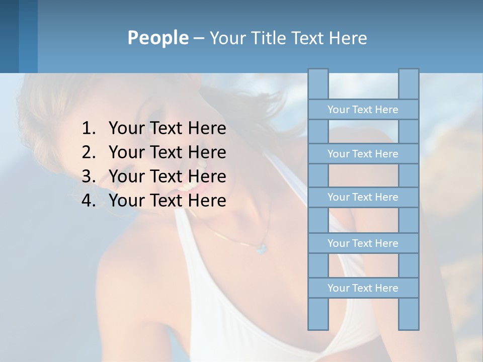 A Beautiful Woman In A White Bikini Posing For A Picture PowerPoint Template