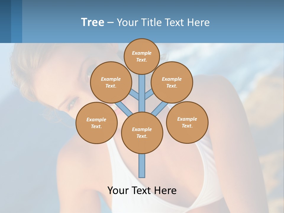 A Beautiful Woman In A White Bikini Posing For A Picture PowerPoint Template