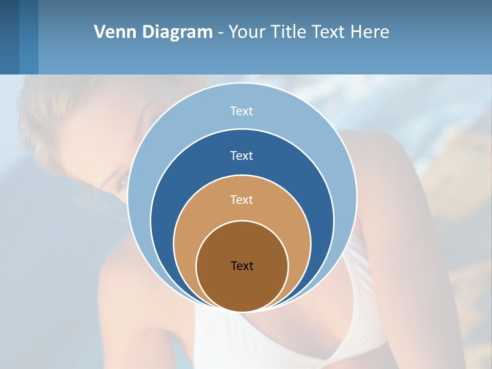 A Beautiful Woman In A White Bikini Posing For A Picture PowerPoint Template