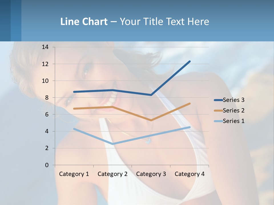 A Beautiful Woman In A White Bikini Posing For A Picture PowerPoint Template