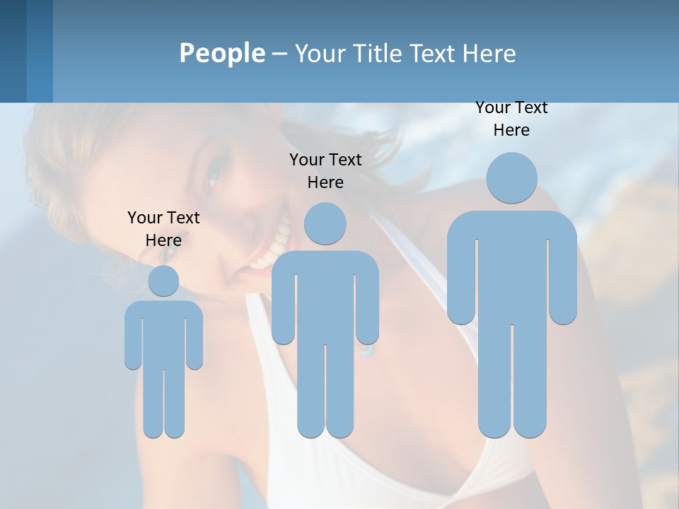 A Beautiful Woman In A White Bikini Posing For A Picture PowerPoint Template