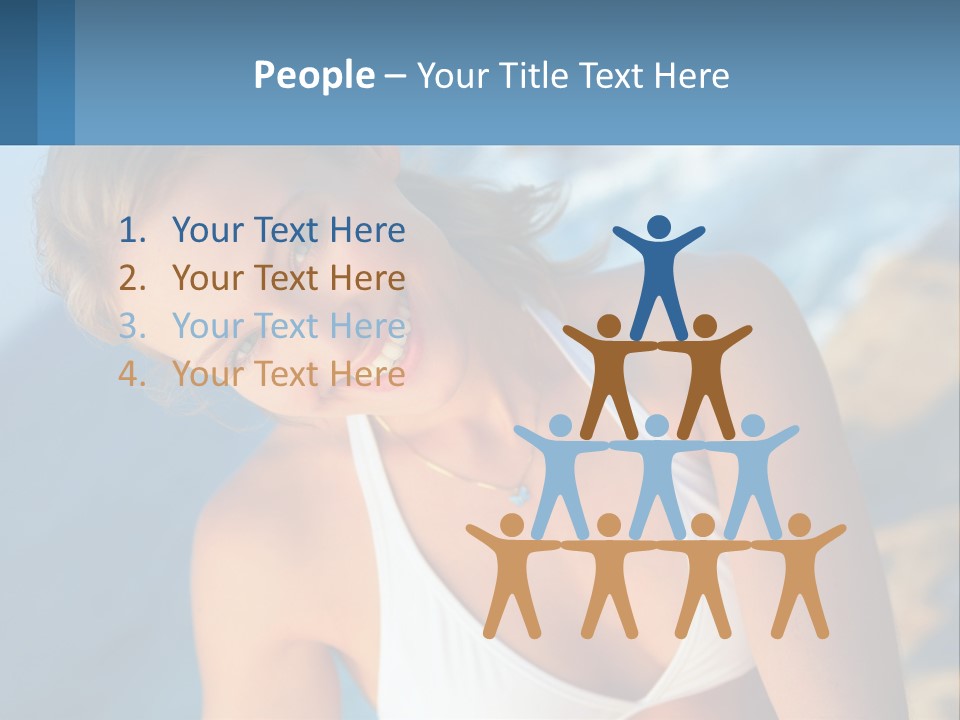 A Beautiful Woman In A White Bikini Posing For A Picture PowerPoint Template