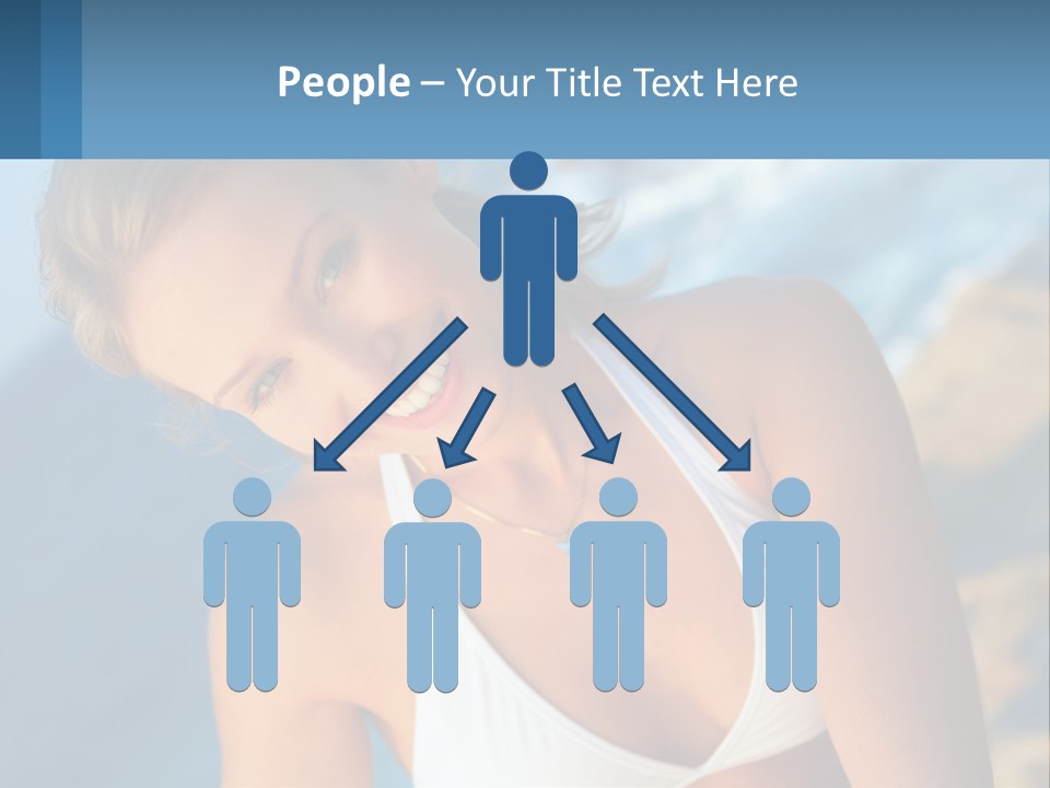 A Beautiful Woman In A White Bikini Posing For A Picture PowerPoint Template