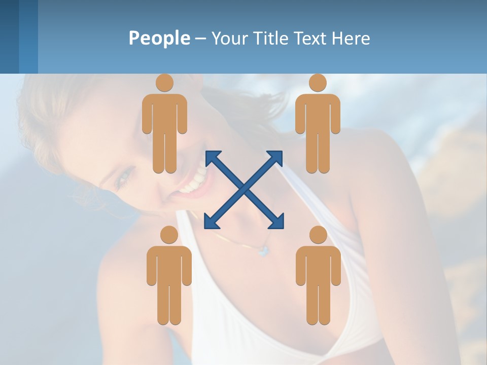 A Beautiful Woman In A White Bikini Posing For A Picture PowerPoint Template