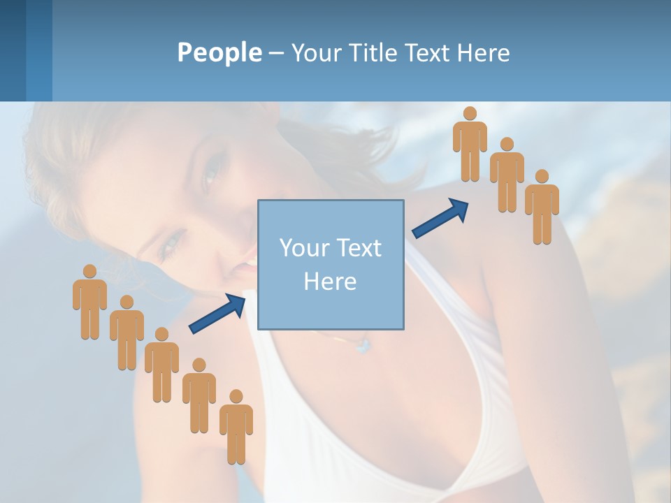 A Beautiful Woman In A White Bikini Posing For A Picture PowerPoint Template