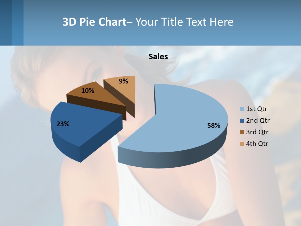A Beautiful Woman In A White Bikini Posing For A Picture PowerPoint Template