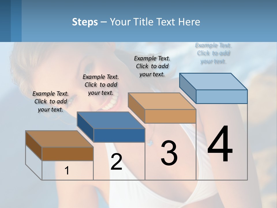 A Beautiful Woman In A White Bikini Posing For A Picture PowerPoint Template