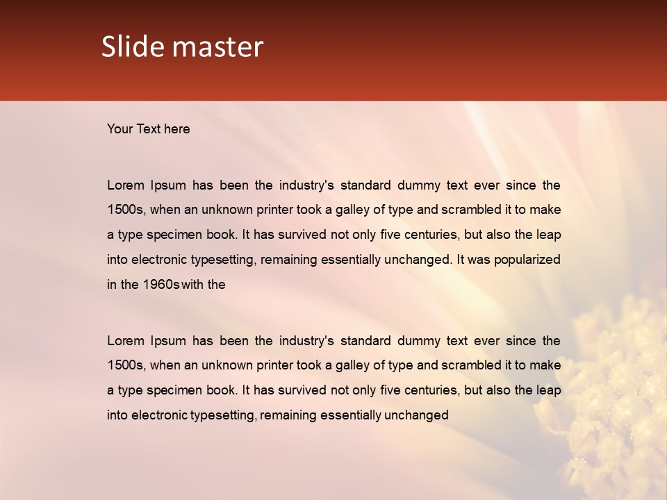 A Close Up Of A Flower With A Red Background PowerPoint Template