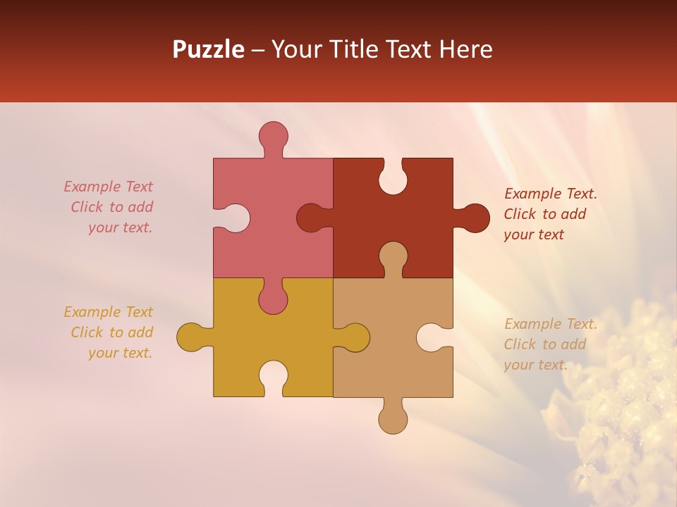 A Close Up Of A Flower With A Red Background PowerPoint Template