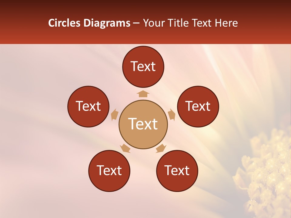 A Close Up Of A Flower With A Red Background PowerPoint Template