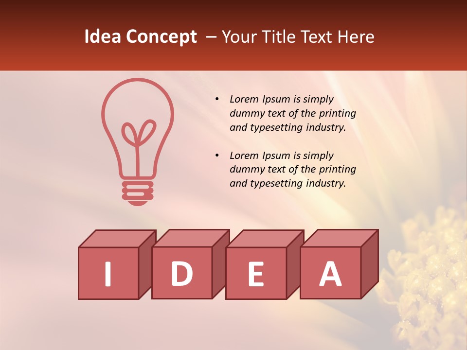 A Close Up Of A Flower With A Red Background PowerPoint Template